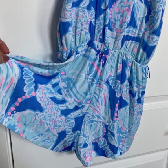 LILLY PULITZER Deanna Blouson Watercolor Strappy Romper Shorts XXS - Picture 9 of 14